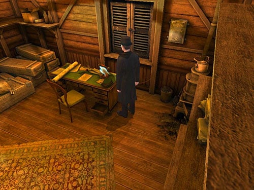 Go inside and use a telephone on the desk - Contact with Scotland Yard | A Grand Final in the Fun Fair - A Grand Final in the Fun Fair - The Testament of Sherlock Holmes Game Guide