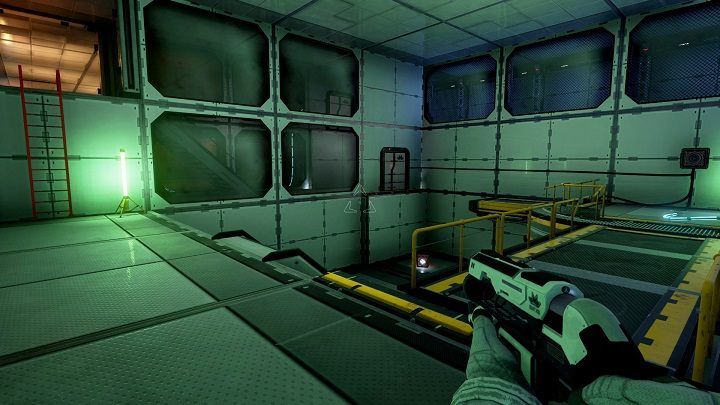 Collect the container with the energy beam below and place it in the empty slot past the opened bridge - Chapter 2 | Walkthrough - Walkthrough - The Turing Test Game Guide