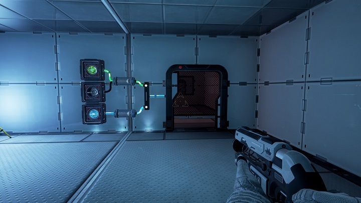 Arrange the beams in the following way (from top to bottom): green, violet and blue - Chapter 4 | Walkthrough - Walkthrough - The Turing Test Game Guide