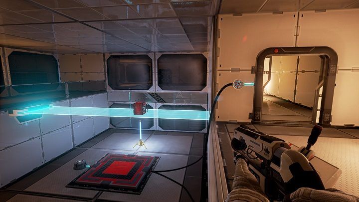 Take the container back to the first room and place it on the bridge - Chapter 4 | Walkthrough - Walkthrough - The Turing Test Game Guide