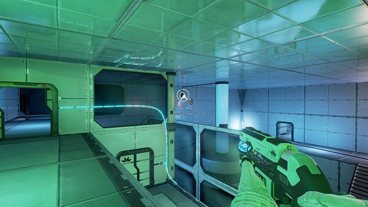 Again, take the energy beam that closes the column and climb down to the control panel - Chapter 4 | Walkthrough - Walkthrough - The Turing Test Game Guide