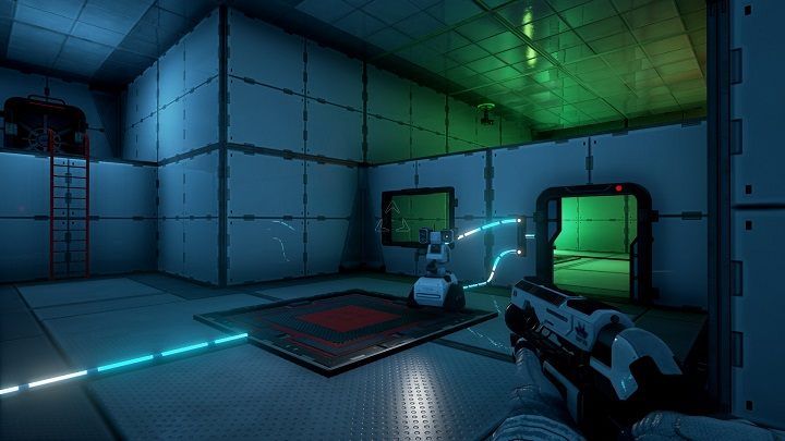 Place the robot on the platform and proceed to the room nearby - Chapter 6 | Walkthrough - Walkthrough - The Turing Test Game Guide