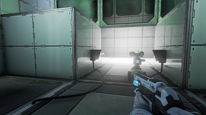 Take both beams from the containers and give one of them to the robot - Chapter 6 | Walkthrough - Walkthrough - The Turing Test Game Guide