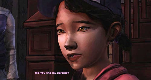 Soon after that Clementine will appear and Lee will greet her - Chapter 6: For Whom The Bell Tolls | Episode IV: Around Every Corner - Episode IV: Around Every Corner - The Walking Dead Game Guide