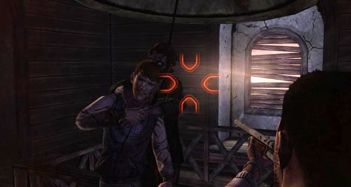 If you want to let Ben die, you simply do not have to help him get out of trouble when the zombie hanging on the bell rope will grab him - Chapter 6: For Whom The Bell Tolls | Episode IV: Around Every Corner - Episode IV: Around Every Corner - The Walking Dead Game Guide