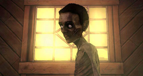 Kenny will remind you of what happened to Duck and what decision you took in the previous episode (whether you killed Duck yourself, or if Kenny did it, or whether you left Duck in the woods) - Chapter 1: Georgias First City - Inside | Episode IV: Around Every Corner - Episode IV: Around Every Corner - The Walking Dead Game Guide