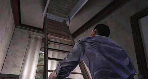 After a while, her answer will be interrupted by Bens cry coming from upstairs - Chapter 1: Georgias First City - Inside | Episode IV: Around Every Corner - Episode IV: Around Every Corner - The Walking Dead Game Guide