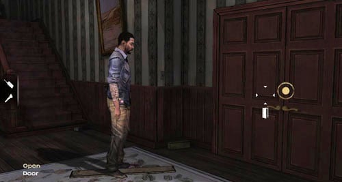 Once youve opened two doors the camera will show you the last one in the hall - Chapter 1: Georgias First City - Inside | Episode IV: Around Every Corner - Episode IV: Around Every Corner - The Walking Dead Game Guide
