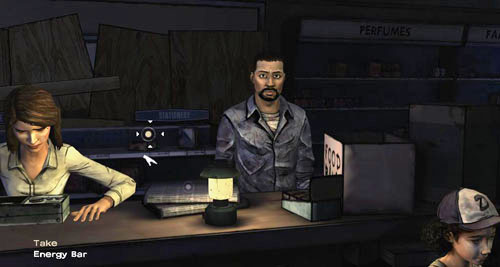 One way or another, now you can take a look around the pharmacy - Chapter 5: Its Just One Bullet - In the pharmacy | Episode I: A New Day - Episode I: A New Day - The Walking Dead Game Guide