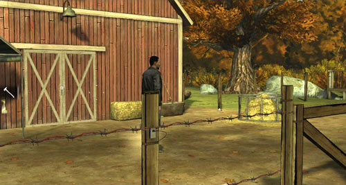 Here you can look at the Hay Bales on the left and at the Hay Pile on the right - Chapter 3: Thank you for shopping at Save Lots! - Searching for the bandits | Episode II: Starved for Help - Episode II: Starved for Help - The Walking Dead Game Guide