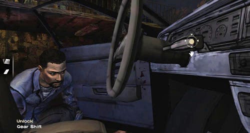 Open the truck Door, by which the characters are hiding - Chapter 5: Its Just One Bullet - The Motor Inn | Episode I: A New Day - Episode I: A New Day - The Walking Dead Game Guide