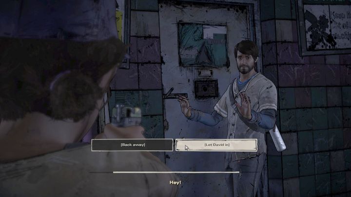 Chapter will begin at the moment when you run away from zombies and hide in the building - The Walking Dead: A New Frontier: Chapter 5 - Crime and Punishment - The Walking Dead: A New Frontier: Episode 3 Above the Law - The Walking Dead: The Telltale Series - A New Frontier Game Guide