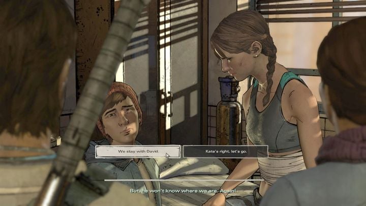 This choice will determine to some extent the ending of this episode - The Walking Dead: A New Frontier: Chapter 6 - Close to the Edge - The Walking Dead: A New Frontier: Episode 3 Above the Law - The Walking Dead: The Telltale Series - A New Frontier Game Guide