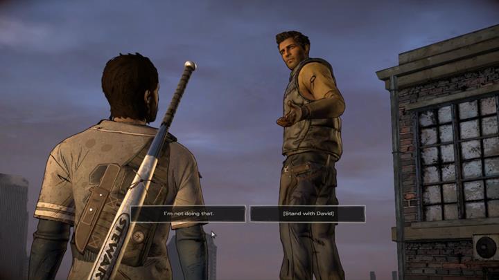 The first major choice takes place at the beginning of the third chapter - The Walking Dead: A New Frontier: Important choices From the Gallows - The Walking Dead: A New Frontier: Episode 5 From the Gallows - The Walking Dead: The Telltale Series - A New Frontier Game Guide