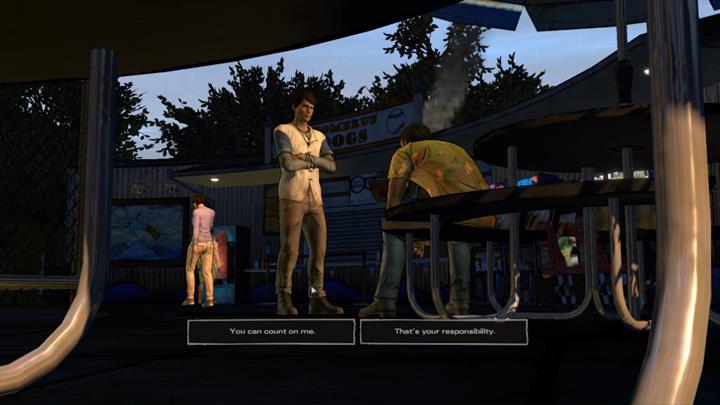 The first important choice takes place at the end of chapter one - The Walking Dead: A New Frontier: Important Choices Thicker than Water - The Walking Dead: A New Frontier: Episode 4 Thicker than Water - The Walking Dead: The Telltale Series - A New Frontier Game Guide