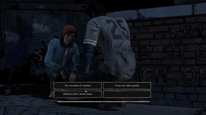 You and Gabe are sneaking to a weapons storage - The Walking Dead: A New Frontier: Chapter 3 - Prayers for the Dead - The Walking Dead: A New Frontier: Episode 4 Thicker than Water - The Walking Dead: The Telltale Series - A New Frontier Game Guide