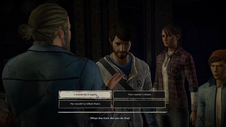 The intense moment results in a confession - Gabe will shout out that it was Javier who killed Conrad - The Walking Dead: A New Frontier: Chapter 5 - Smoke and Fire - The Walking Dead: A New Frontier: Episode 4 Thicker than Water - The Walking Dead: The Telltale Series - A New Frontier Game Guide