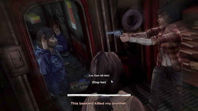 The last choice takes place on the very end of the episode - Important Choices | Episode 1: In Too Deep - Episode 1: In Too Deep - The Walking Dead: Michonne Game Guide