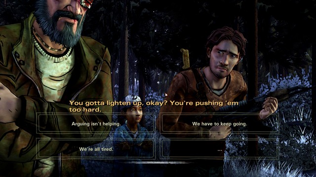 Kenny and Lukes quarrel - The Walking Dead Season Two: Chapter 10 - Out In The Cold - The Walking Dead Season Two: Episode 4 Amid the Ruins - The Walking Dead: Season Two Game Guide