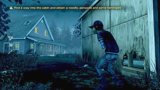 Sneak up to the house - The Walking Dead Season Two: Chapter 8 - Getting Supplies - The Walking Dead Season Two: Episode 1 All That Remains - The Walking Dead: Season Two Game Guide