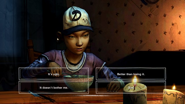 You finally get to eat something - The Walking Dead Season Two: Chapter 10 - Later That Night - The Walking Dead Season Two: Episode 1 All That Remains - The Walking Dead: Season Two Game Guide