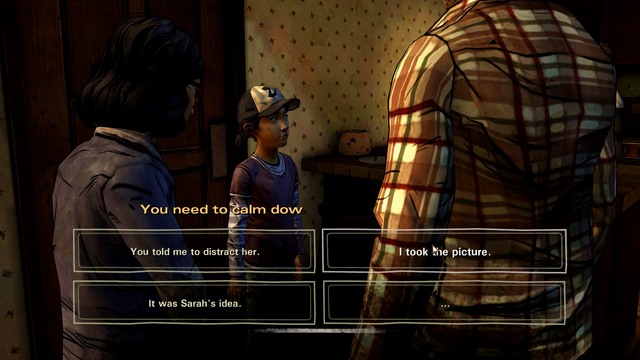 Choice 1 - The Walking Dead Season Two: Important choices A House Divided - The Walking Dead Season Two: Episode 2 A House Divided - The Walking Dead: Season Two Game Guide