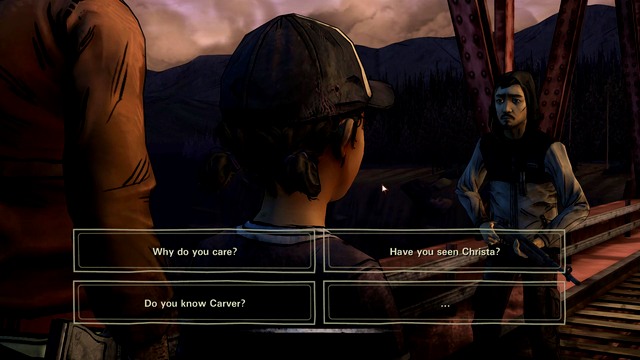 Talking to a stranger - The Walking Dead Season Two: Chapter 5 - Crossing Bridge - The Walking Dead Season Two: Episode 2 A House Divided - The Walking Dead: Season Two Game Guide