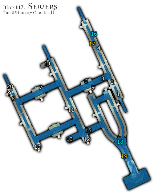 1 - Map M7 - Sewers | Walkthrough - Maps | Chapter II - The Witcher Game Guide & Walkthrough