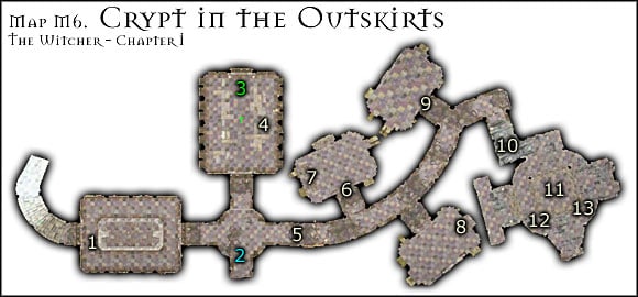 Monsters: Ghouls, Ozzrel - Map M6 - Crypt in the Outskirts | Walkthrough - Maps | Chapter I - The Witcher Game Guide & Walkthrough