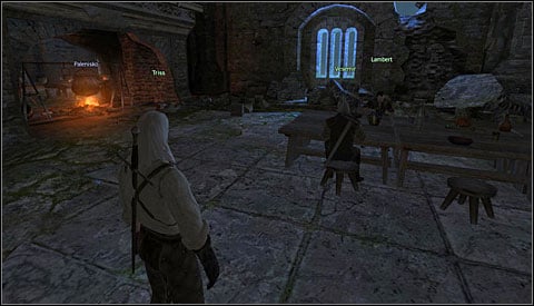 When you have all the ingredients, go back to Lambert (M2 - Kaer Morhen Interior, 1st Floor | Walkthrough - Prologue - The Witcher Game Guide & Walkthrough