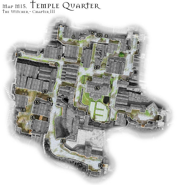 1 - Map M15 - Temple Quarter | Walkthrough - Maps | Chapter III - The Witcher Game Guide & Walkthrough