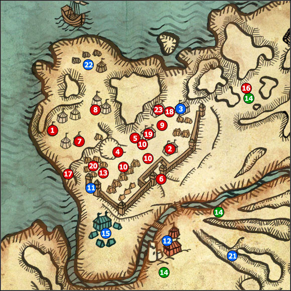 1 - M25 Kaedweni camp; M26 Old tower basement - Maps - The Witcher 2 Assassins of Kings Guide