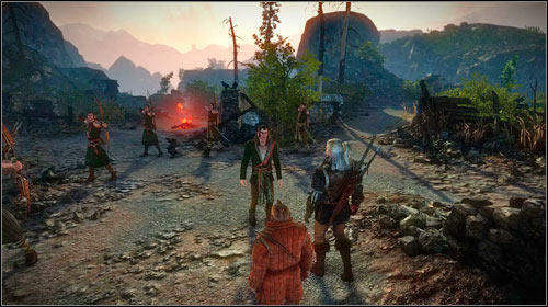 On your way to the city, you will come across a Scoiatael squad at the burned village (M23, 10) - The Blood Curse (steps 8-17) - Main missions - The Witcher 2 Assassins of Kings Guide