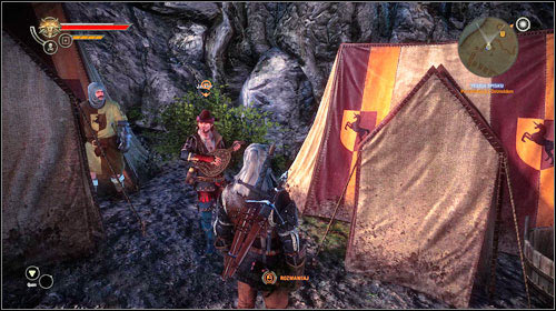 Dandelion can be found by the campfire between the tents (M25, 20) - Conspiracy Theory - Main missions - The Witcher 2 Assassins of Kings Guide