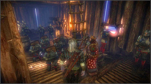 Eventually you will end up inside the siege tower - follow Foltest to its top, while going up the ladders and hearing out what the king has to say about Luisa - By the Kings Will - Main missions - The Witcher 2 Assassins of Kings Guide