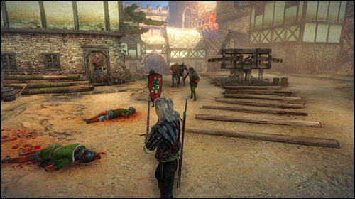 Once below, you will be attacked by three soldiers - Barricade - Main missions - The Witcher 2 Assassins of Kings Guide