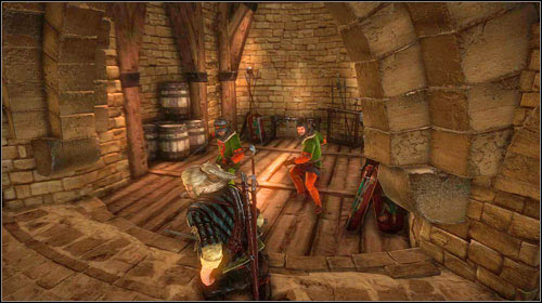 After getting outside, you will note a group of Scoiatael by the shore - To the Temple - Main missions - The Witcher 2 Assassins of Kings Guide