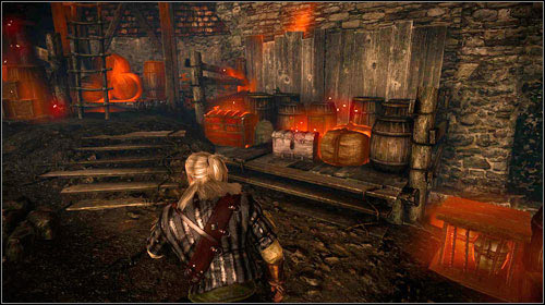 If you didnt yet defeat the Kayran, you can search for pieces of a trap on the back of the residence - Indecent Proposal - Main missions - The Witcher 2 Assassins of Kings Guide