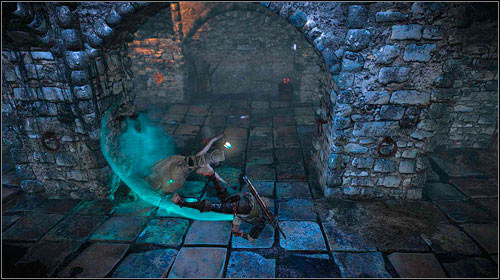 Once you jump down, two more wraiths (M10, 8) will appear - the fight is no different from the last one, with the only change being the slightly smaller room, which reduces the possibility to dodge - In the Claws of Madness (steps 1-7) - Side missions - The Witcher 2 Assassins of Kings Guide