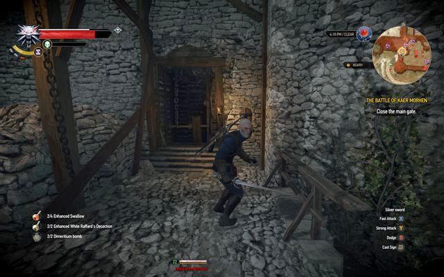Switch to the main gate - The Witcher 3 Wild Hunt: The Battle of Kaer Morhen - walkthrough - The Witcher 3: Kaer Morhen - The Witcher 3 Wild Hunt Guide