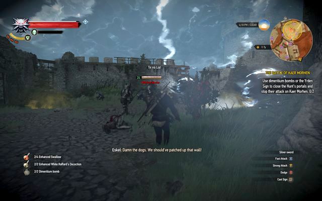 Close four portals while at first ignoring the enemies - The Witcher 3 Wild Hunt: The Battle of Kaer Morhen - walkthrough - The Witcher 3: Kaer Morhen - The Witcher 3 Wild Hunt Guide