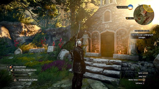 Entrance to the tomb - The Witcher 3: The Cursed Chapel - The Witcher 3: Treasure hunts - The Witcher 3 Wild Hunt Guide