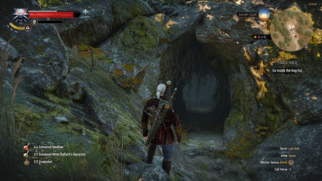 Entrance to the cave - The Witcher 3 Wild Hunt: Fools Gold - walkthrough - The Witcher 3: Free DLC - The Witcher 3 Wild Hunt Guide