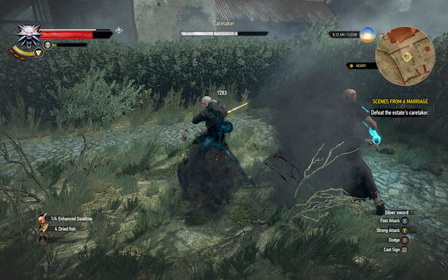 When you take about 1/3 of his health and later after you take half of it, the enemy will summon ghosts of the dead - The Witcher 3: Scenes From a Marriage - The Witcher 3: Main quests - The Witcher 3 Wild Hunt Guide