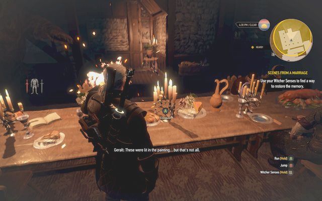 Light the candles on the table, but only two of them - The Witcher 3: Scenes From a Marriage - The Witcher 3: Main quests - The Witcher 3 Wild Hunt Guide
