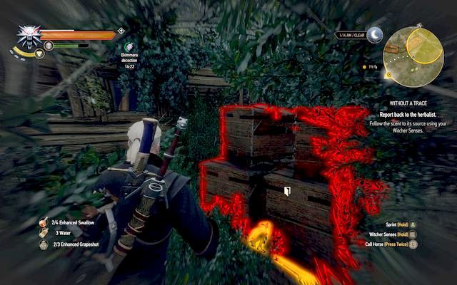 The chests at the back of the house hide the entrance to the basement - The Witcher 3: Without a Trace - The Witcher 3: Side quests - The Witcher 3 Wild Hunt Guide