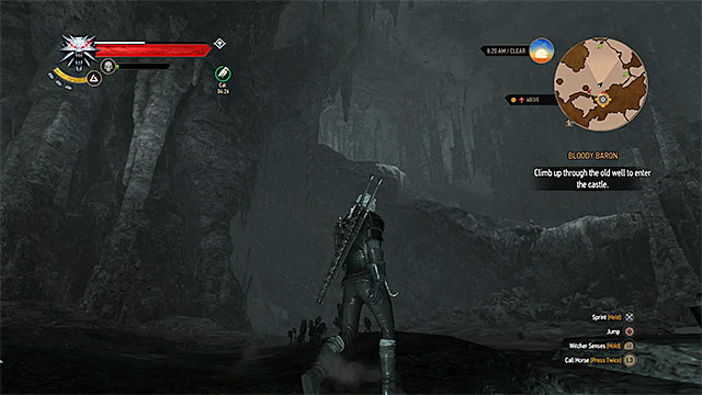Climbing place in the cave - The Witcher 3 Wild Hunt: Bloody Baron - walkthrough - The Witcher 3: Crows Perch - The Witcher 3 Wild Hunt Guide