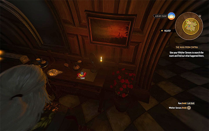 Activate your Witcher Senses and find the objects marked in red - The Man From Cintra - Main quests - The Witcher 3: Blood and Wine Game Guide