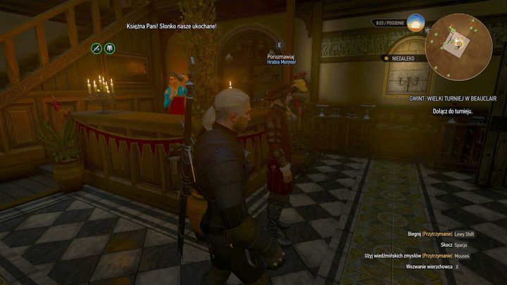 Talk to the count to start the tournament - Gwent: To Everything - Turn, Turn, Tournament! - Side quests - The Witcher 3: Blood and Wine Game Guide