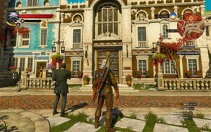 Entrance to the bank - Paperchase - Side quests - The Witcher 3: Blood and Wine Game Guide